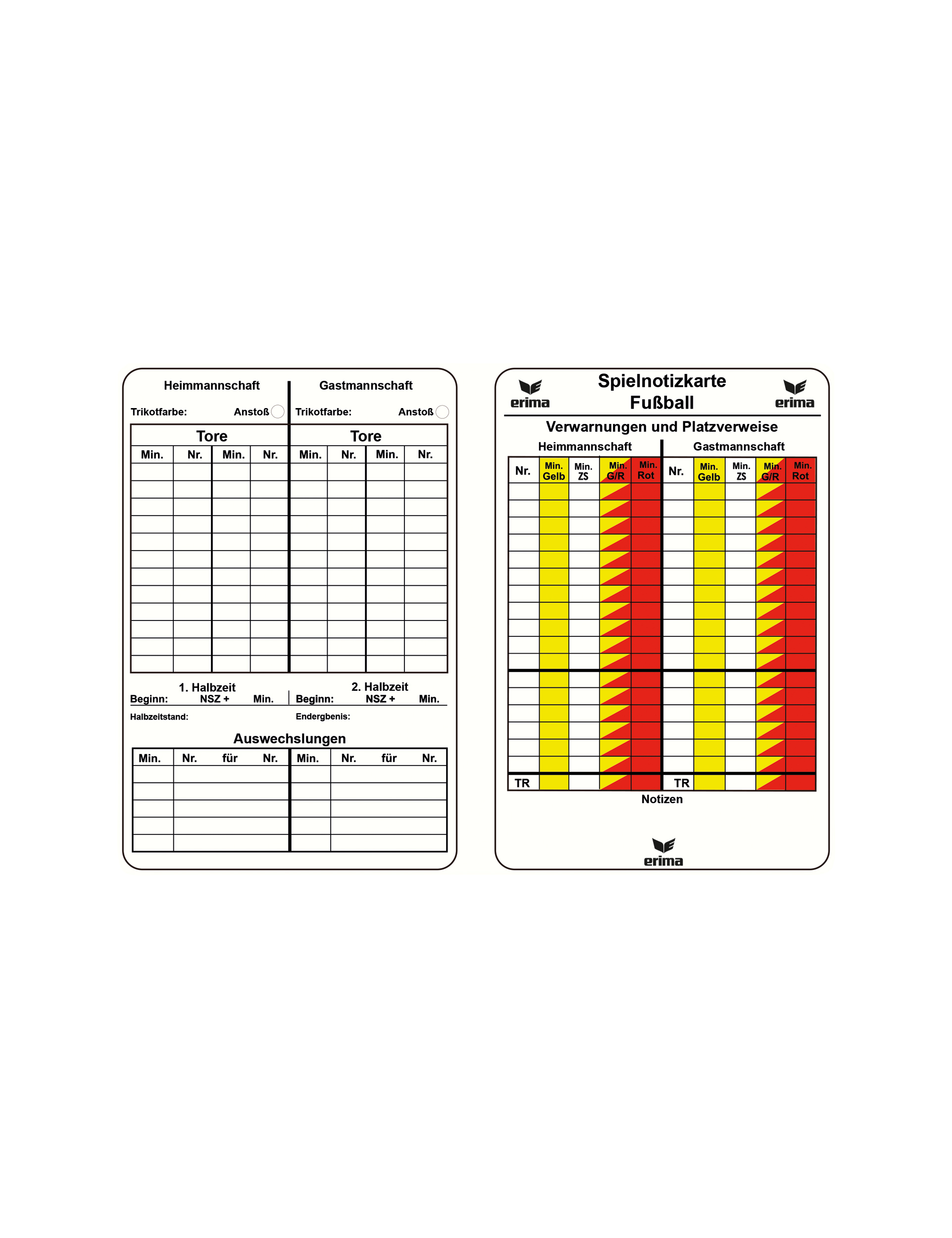 Spielnotizkarten Fussball – Bild 1